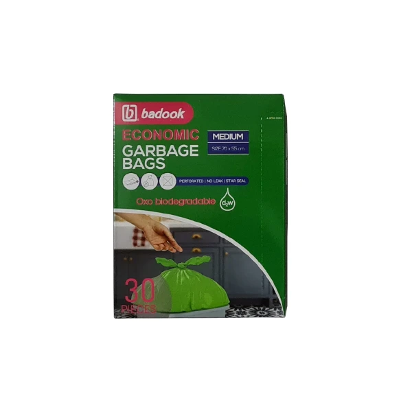 کیسه زباله بادوک مدل رولی اقتصادی بسته 30 عددی