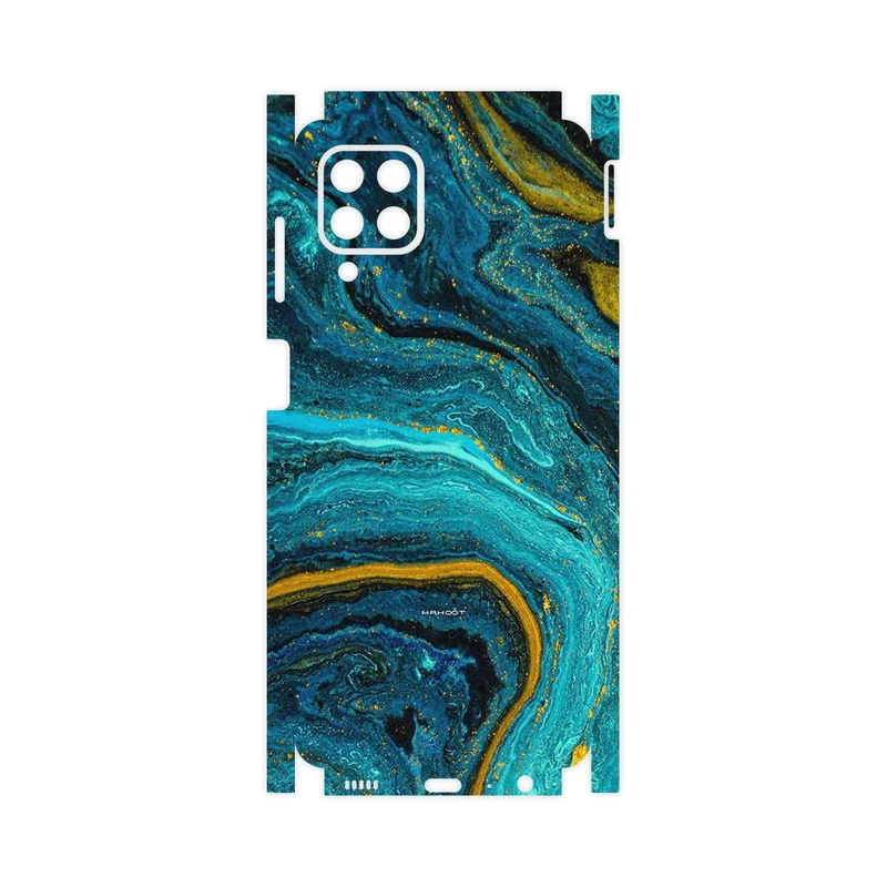 برچسب پوششی ماهوت مدل Turquoise marblewith golden streaks-FullSkin مناسب برای گوشی موبایل سامسونگ Galaxy M32