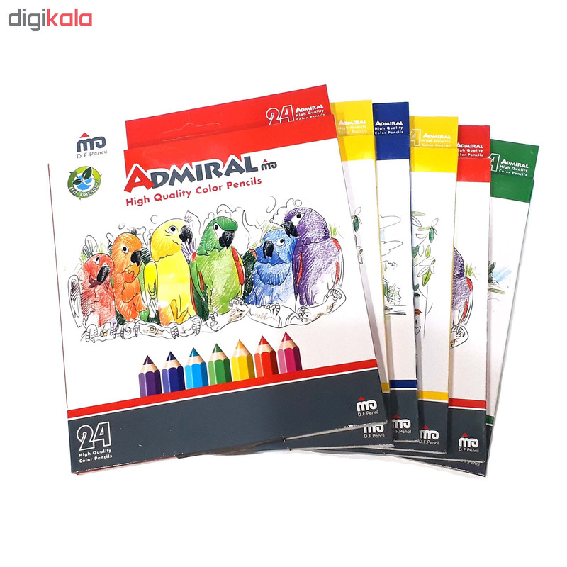 مداد رنگی 24 رنگ آدمیرال کد 761c بسته 6 عددی