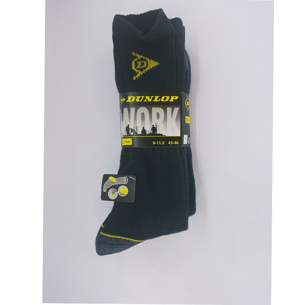 جوراب مردانه دانلوپ مدل WorkBLK بسته 3 عددی -  - 4