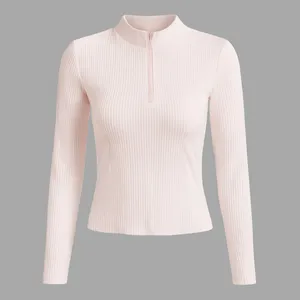 بلوز آستین بلند یقه ایستاده زنانه مدل زیپ دار