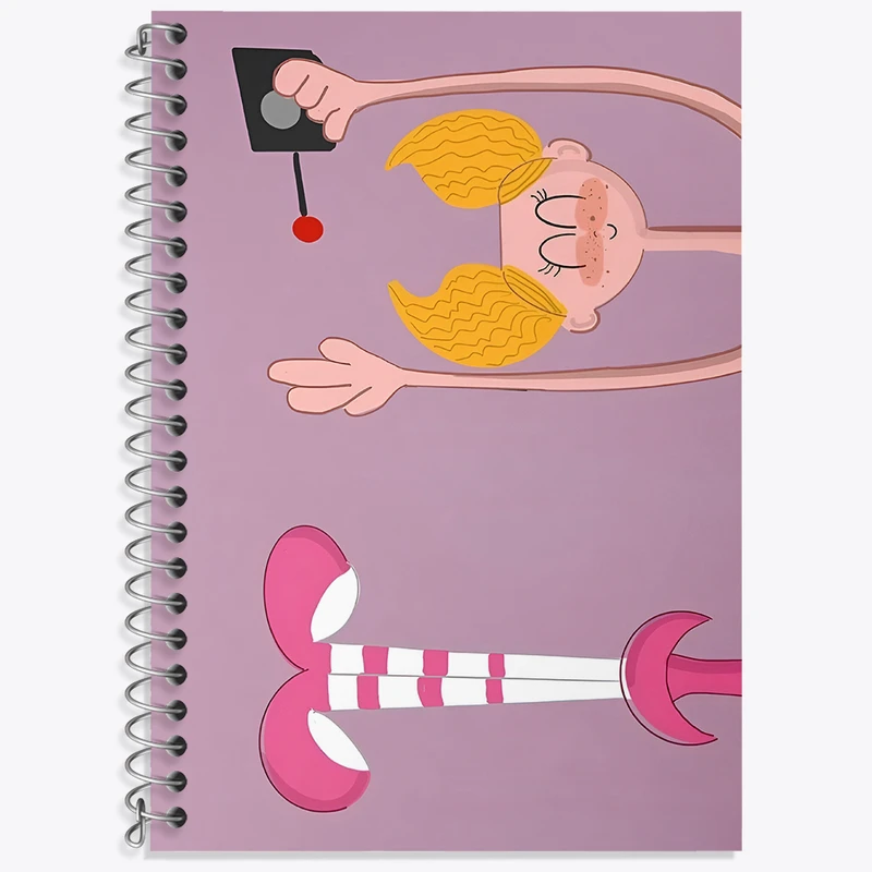 دفتر زبان 50 برگ خندالو مدل سه خط طرح دخترانه کد N4040