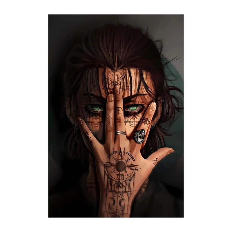 استیکر لپ تاپ و موبایل مدل انیمه طرح حمله به تایتان ارن یگر Attack on Titan Eren Yeager کد 4268