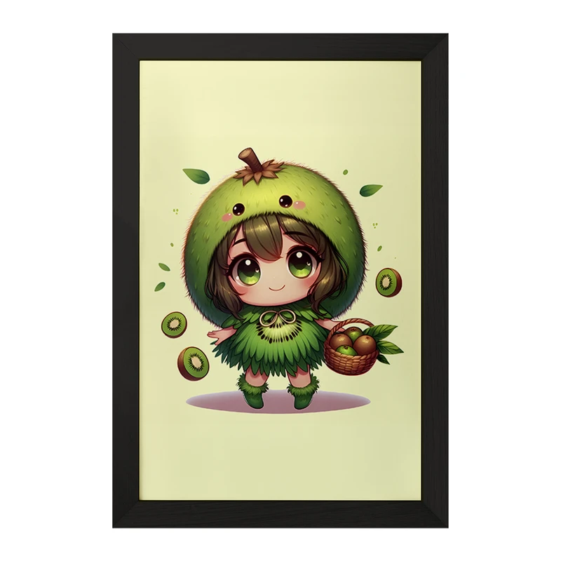 تابلو خندالو مدل دختر و کیوی کد F5421