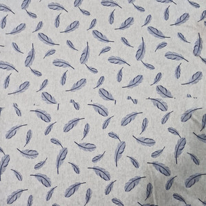 پارچه لباس عرض ۱.۲۲ متر مدل نخ پنبه طرح برگ رنگ طوسی