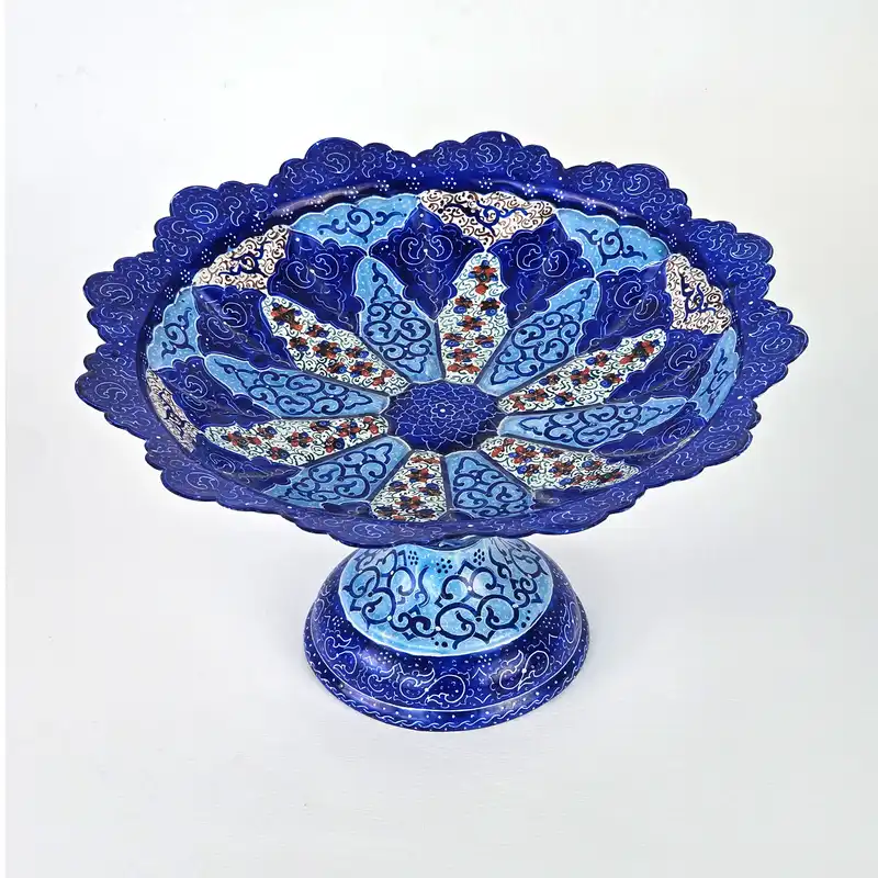 شیرینی خوری میناکاری مسی طرح گرد مدل sh25