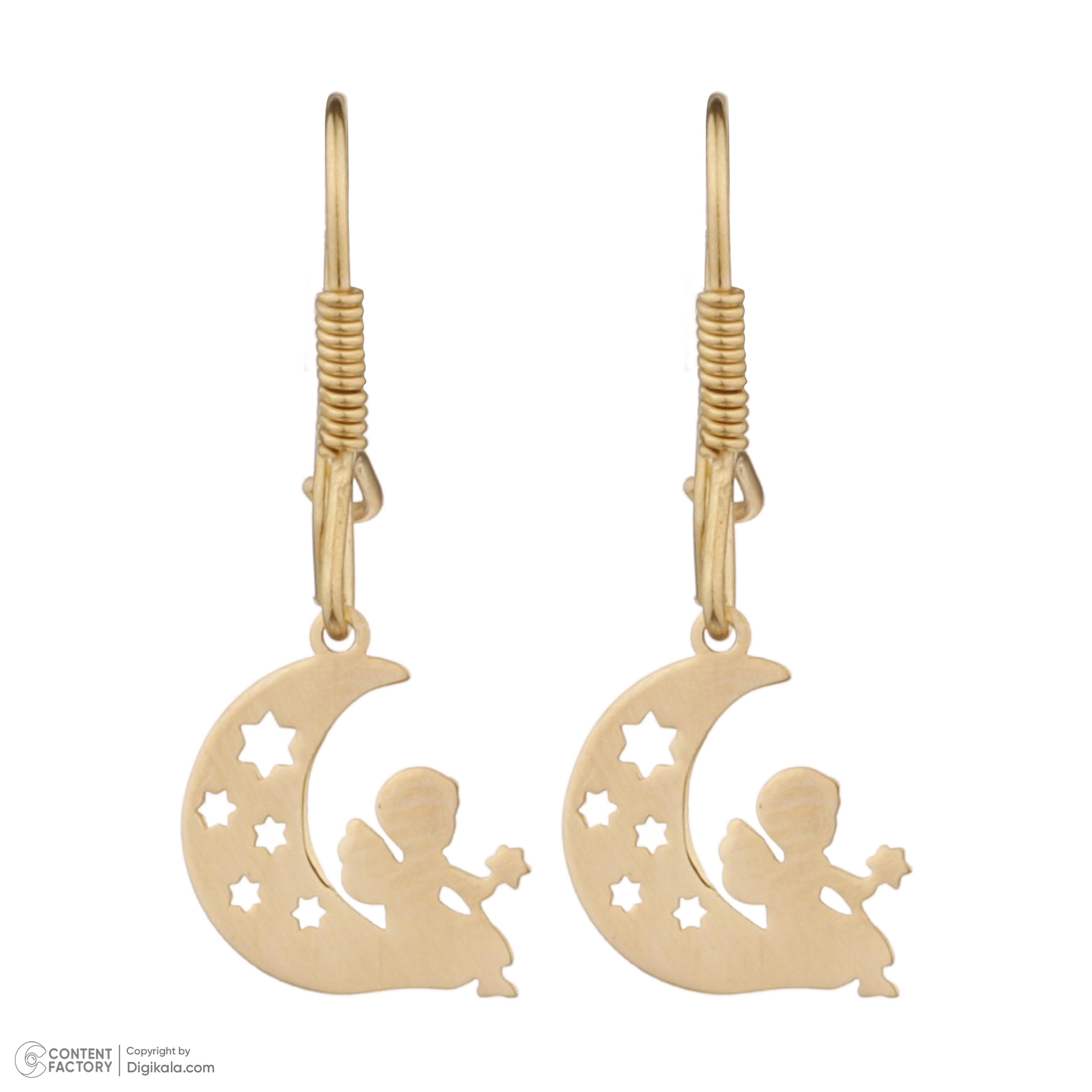 گوشواره طلا 18 عیار دخترانه طلای مستجابی مدل 15101