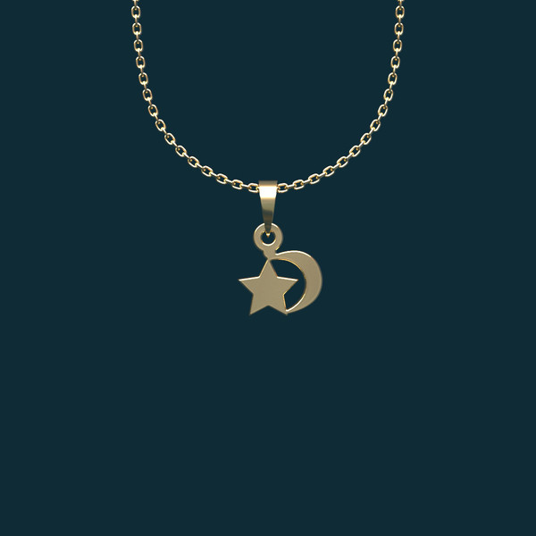 گردنبند طلا 18 عیار زنانه مدوپد مدل ستاره کد BB2-1-1058