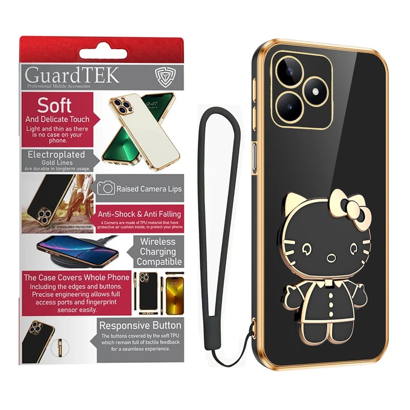 کاور گاردتک آساک مدل Kitty Strap مناسب برای گوشی موبایل ریلمی Realme C63/ C61 به همراه بند