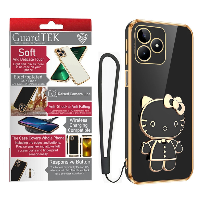 کاور گاردتک آساک مدل Kitty Strap مناسب برای گوشی موبایل ریلمی Realme C63/ C61 به همراه بند
