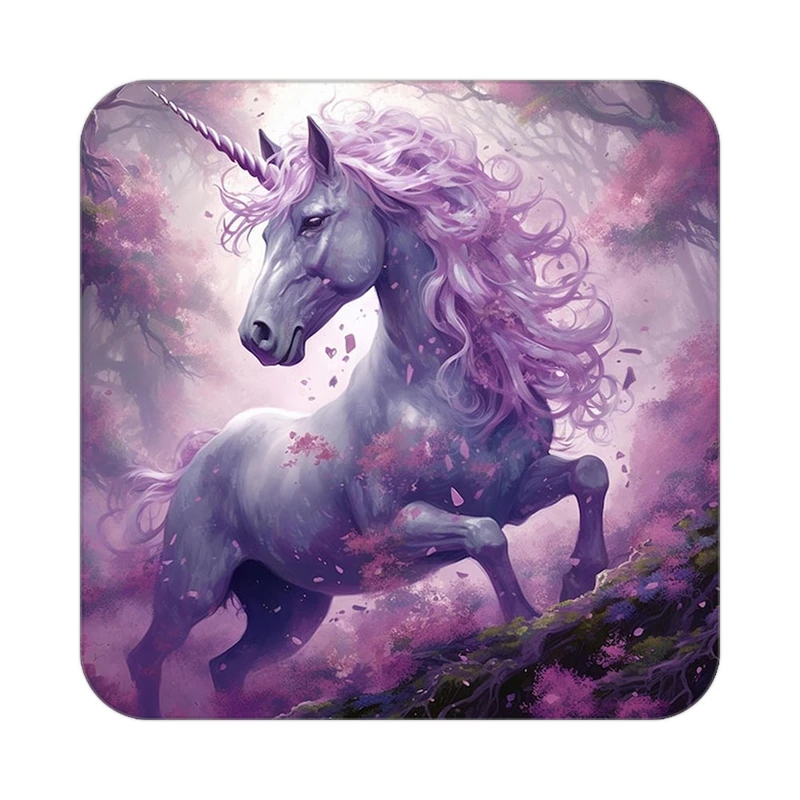 زیر لیوانی کاکتی طرح اسب تک شاخ و یونیکورن مدل mp33067