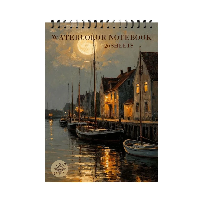 دفتر آبرنگ 20 برگ ستاره خونه مدل شهر قایقی کد a4