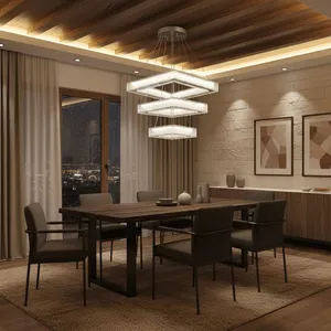 لوستر مدل مربع سه حلقه مدرن