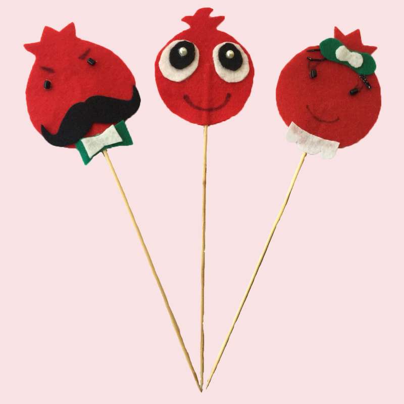 تاپر مدل انار طرح خانواده یلدایی مجموعه 3 عددی