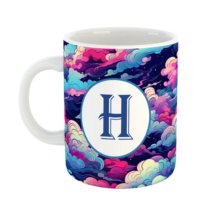 ماگ پاد افرین مدل فانتزی طرح حرف H کد 15