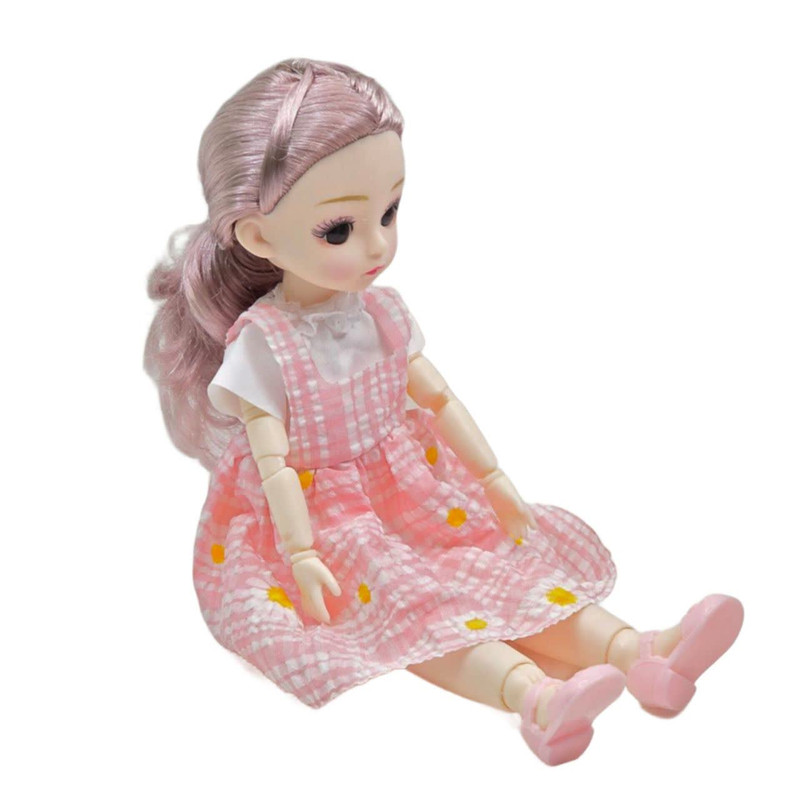 عروسک ناب سل مدل دختر چشم تیله ای کد 0040 ارتفاع 30 سانتی متر