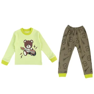 ست تی شرت آستین بلند و شلوار بچگانه سپیدپوش مدل خرس کد 1402206