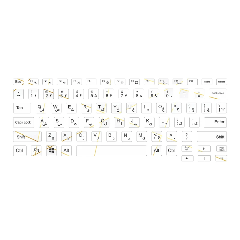 برچسب حروف فارسی کیبورد توییجین و موییجین مدل polygan 01 مناسب برای لپ تاپ دل Latitude 7400 p100g
