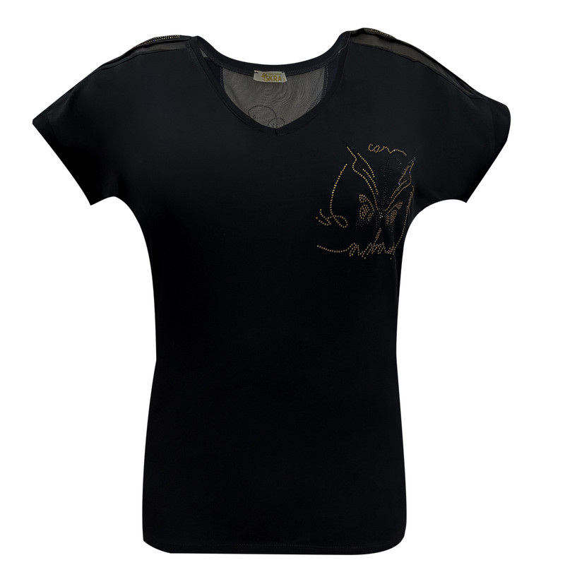 بلوز آستین کوتاه زنانه ایسکرا مدل پروانه ای1