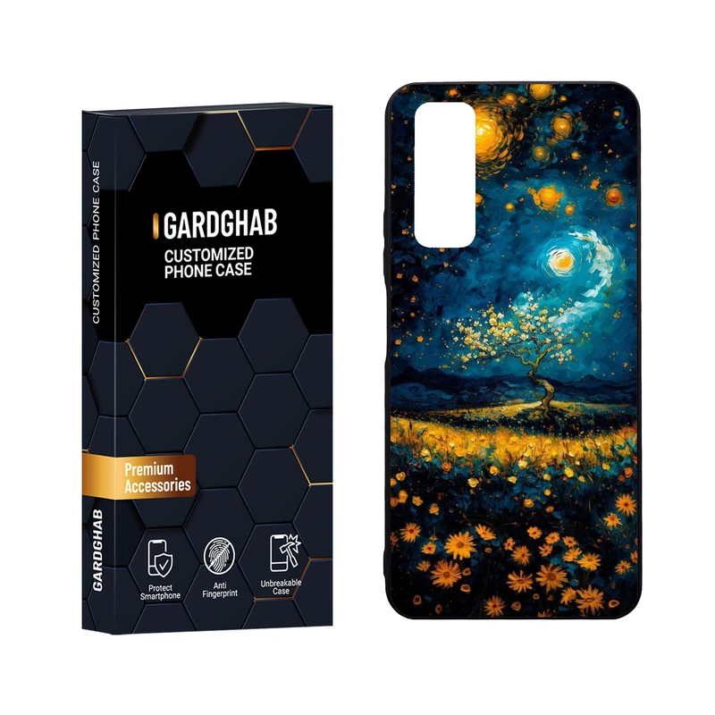  کاور گارد قاب مدل دور ژله ای پشت گلس هنری مناسب برای گوشی موبایل هوآوی Y7a