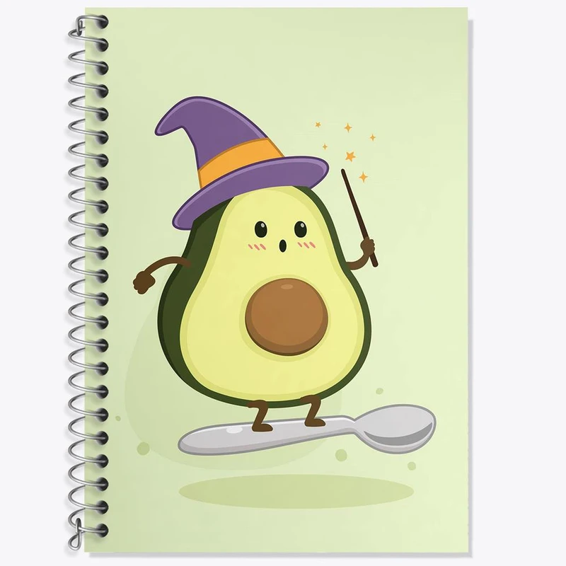 دفتر زبان 50 برگ خندالو مدل سه خط طرح آووکادو کد 29575