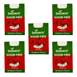 آدامس بدون قند با طعم توت‌فرنگی - 25 گرم بسته 5 عددی