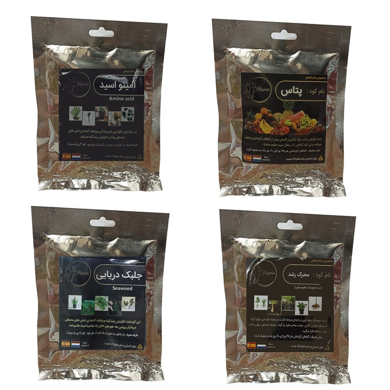 امینو اسید و پتاس و جلبک دریایی و هیومیک اسید مدل raw material وزن 200 گرم