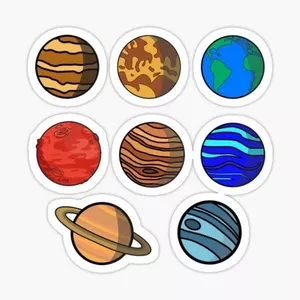 استیکر طرح سیاره ها مجموعه 8 عددی