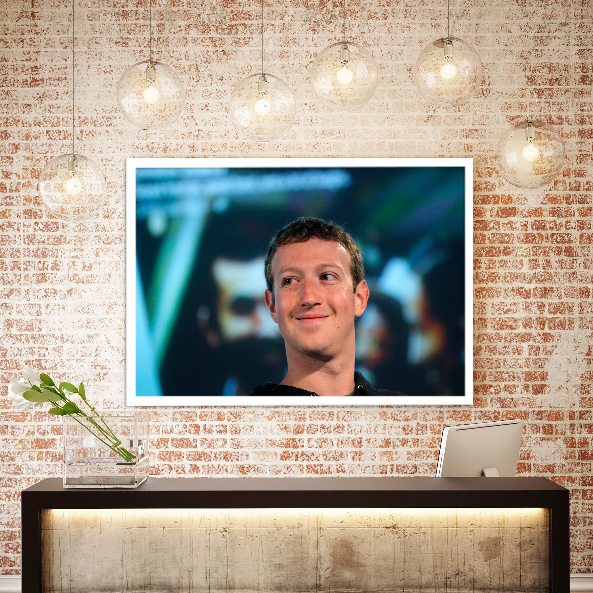 تابلو نوری بکلیت طرح مارک زاکربرگ Mark Zuckerberg مدل لایت باکس W-s1950