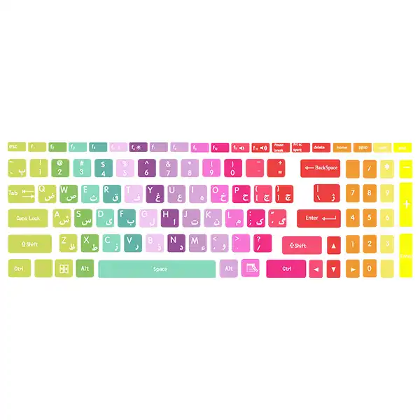 برچسب حروف فارسی راتیانا مدل Rangin_kaman  مناسب برای لپ تاپ 15 تا 17 اینچی