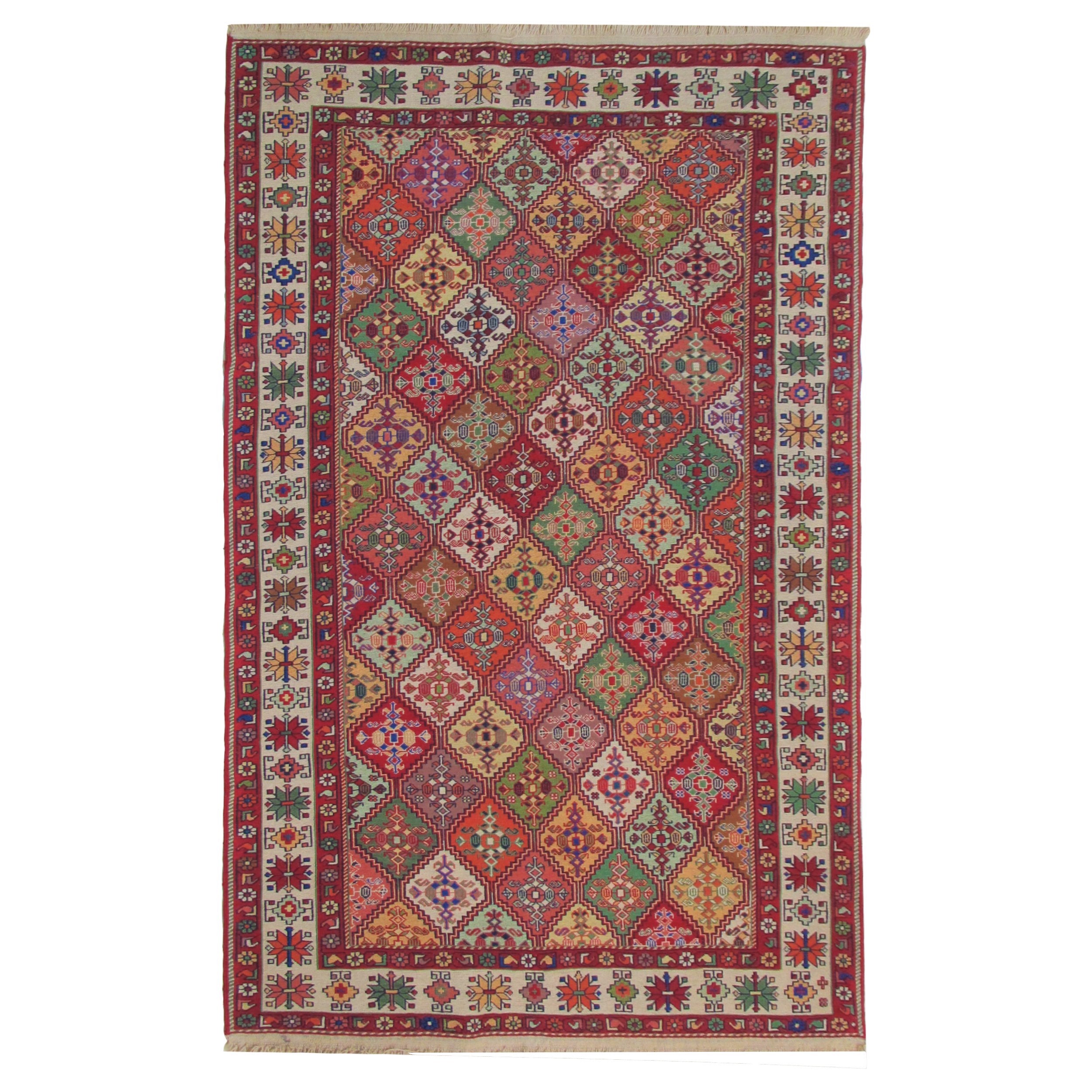 گلیم دستباف دو متری طرح سوزنی کد 634