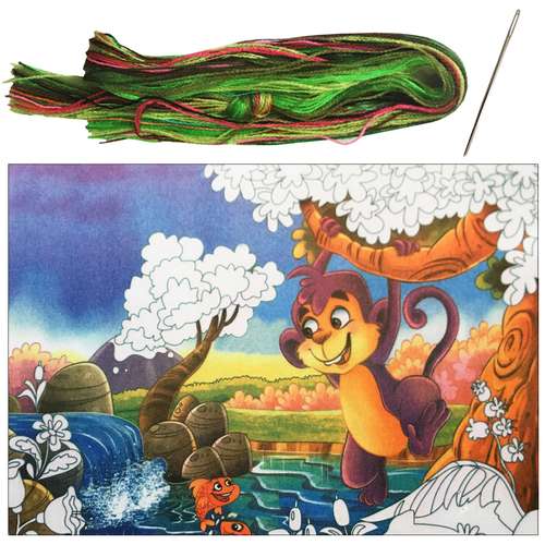 بسته گلدوزی مدل میمون کد 55 مجموعه 3 عددی