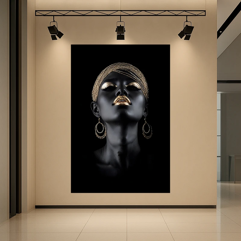 تابلو بوم طرح مخمل چهره مدل هنری کد AR3060134