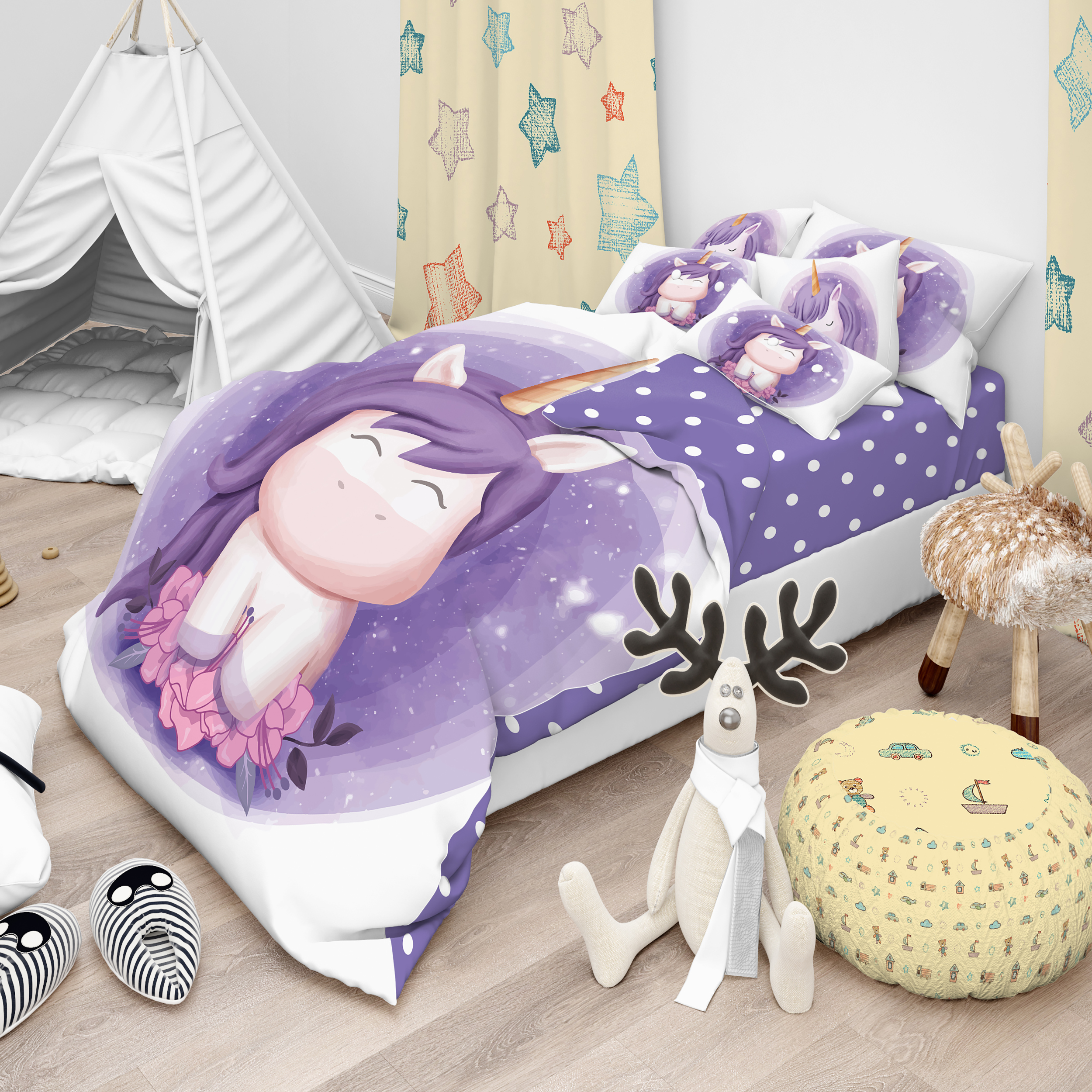 سرویس خواب 8 تکه نوزادی مدل velvet unicorn