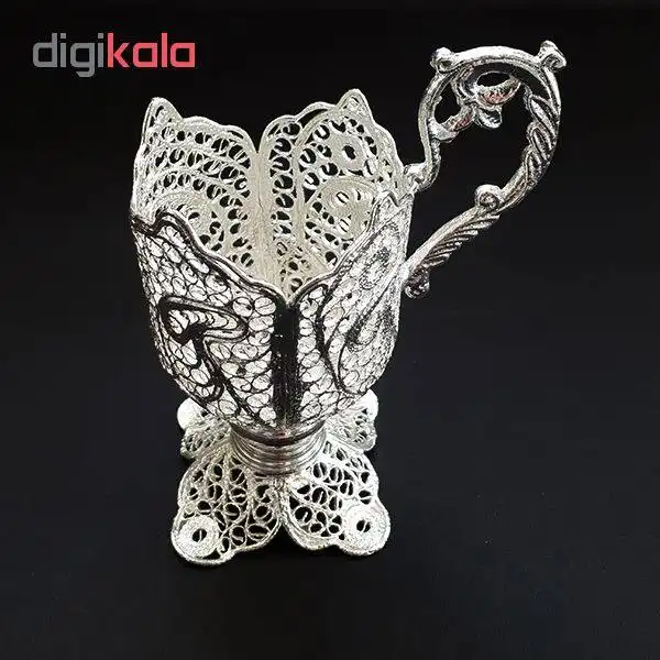 سرویس قهوه خوری 6 پارچه ملیله کاری کد 01