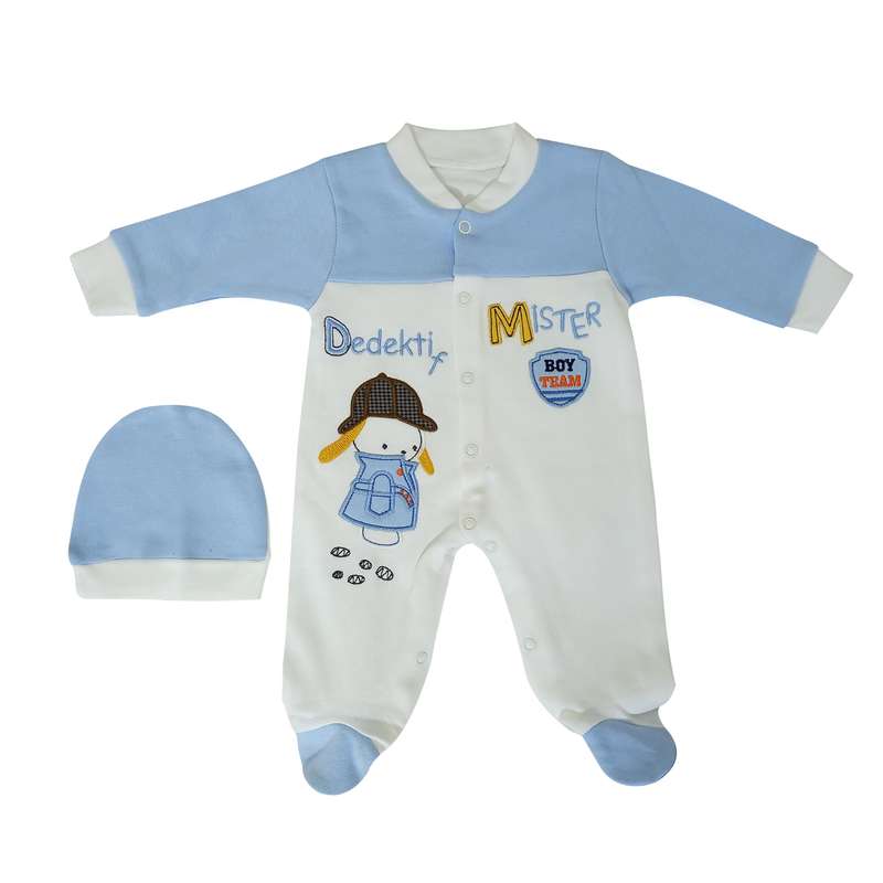 ست سرهمی و کلاه نوزادی مدل Omorfy baby کد 3110