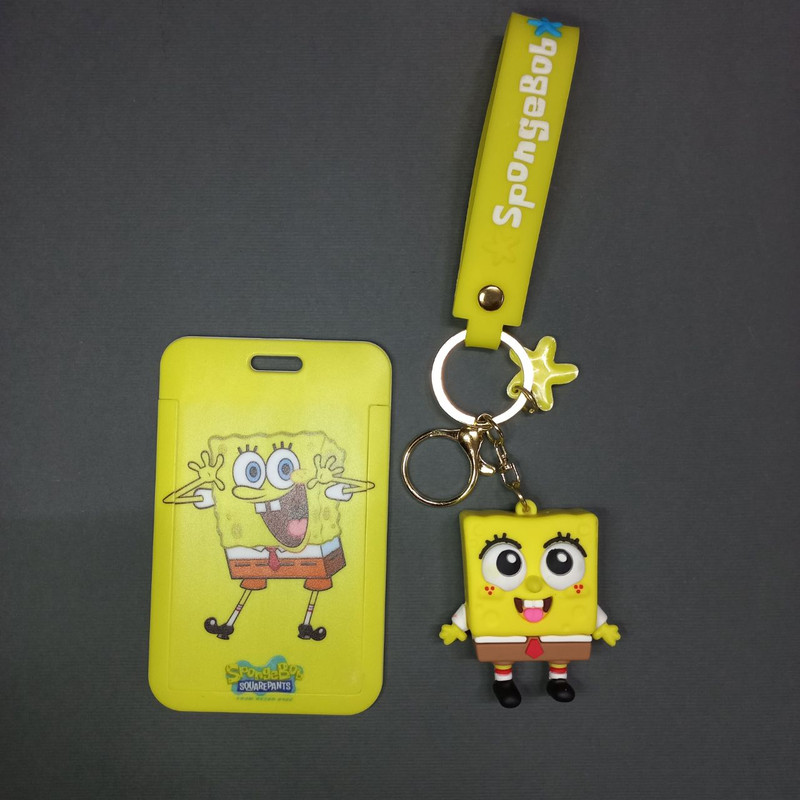 جاکلیدی دخترانه مدل باب اسفنجی به همراه جاکارتی