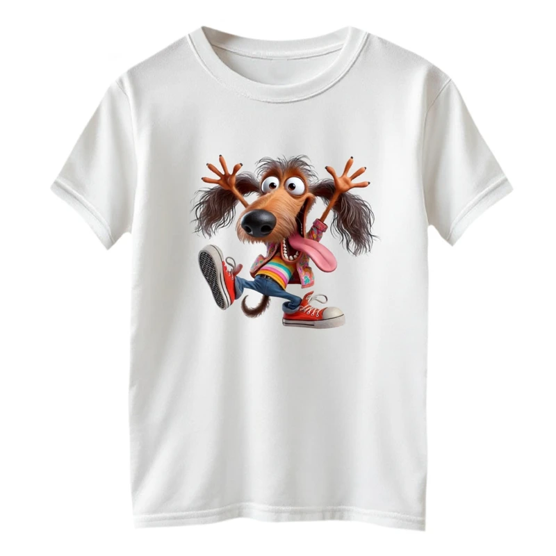 تی شرت آستین کوتاه بچگانه مدل سگ شاد