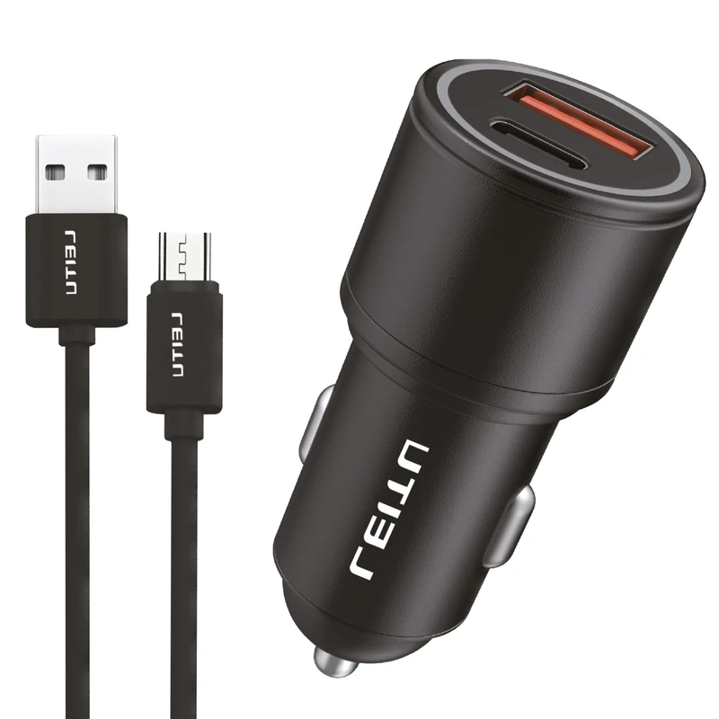 شارژر فندکی لیتو مدل LC - C9 به همراه کابل تبدیل MICROUSB