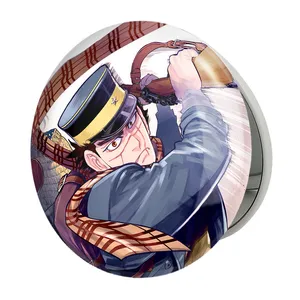آینه جیبی خندالو طرح سایچی انیمه کامویی طلایی Golden Kamuy مدل تاشو کد 23708 