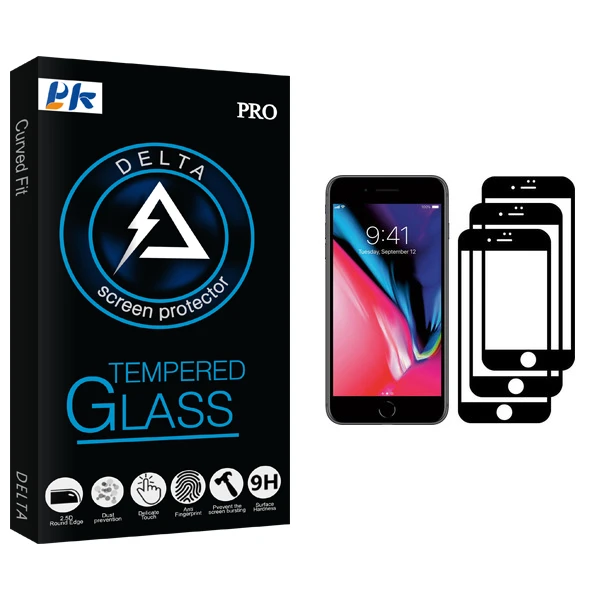 محافظ صفحه نمایش پی کی مدل Delta Glass مناسب برای گوشی موبایل اپل iPhone 7 Plus بسته سه عددی