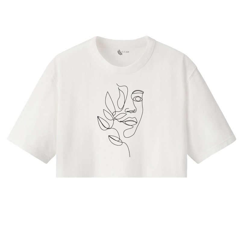 کراپ‌تاپ آستین کوتاه زنانه مدل صورت