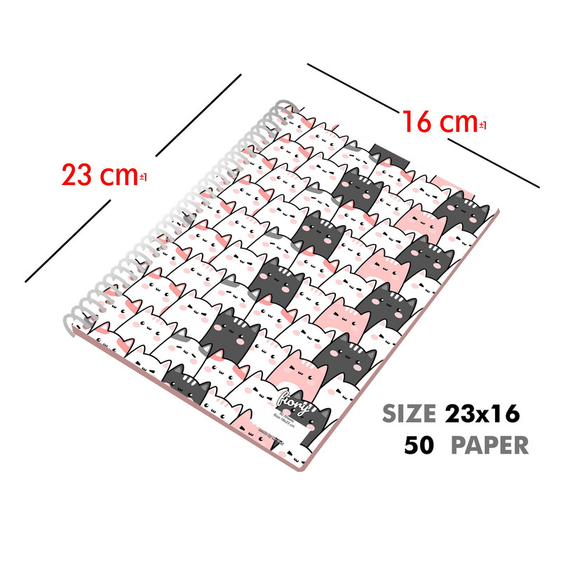 دفتر مشق 50 برگ مستر راد طرح گربه های ملوس کد fiory 2567