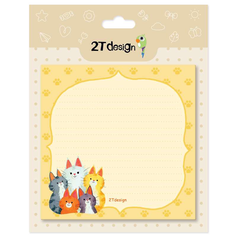 کاغذ یادداشت طوطی دیزاین مدل نوت پد طرح گربه ها کد NP-01 کاغذ یادداشت طوطی دیزاین مدل نوت پد طرح گربه ها کد NP-01