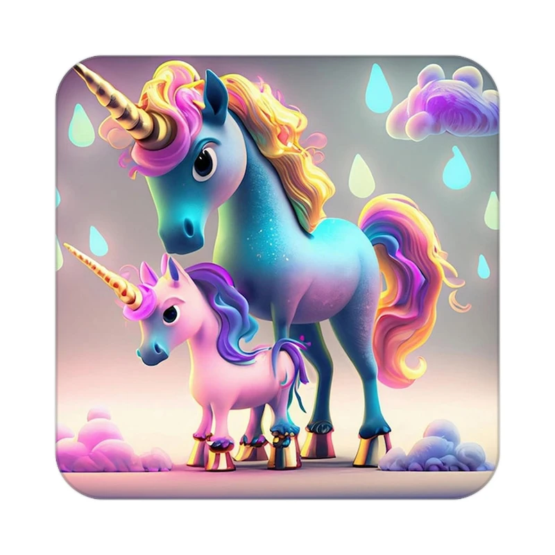 زیر لیوانی کاکتی طرح اسب تک شاخ و یونیکورن مدل mp28966