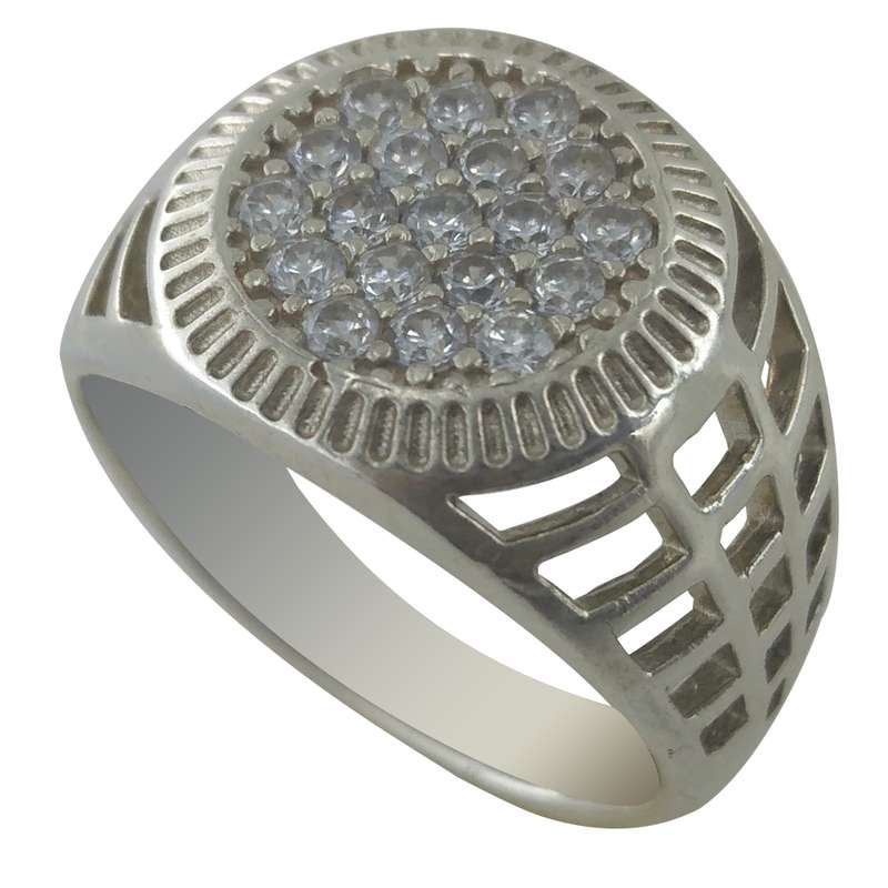 انگشتر نقره مردانه ملک زیور مدل دایره نگین دار کد 271