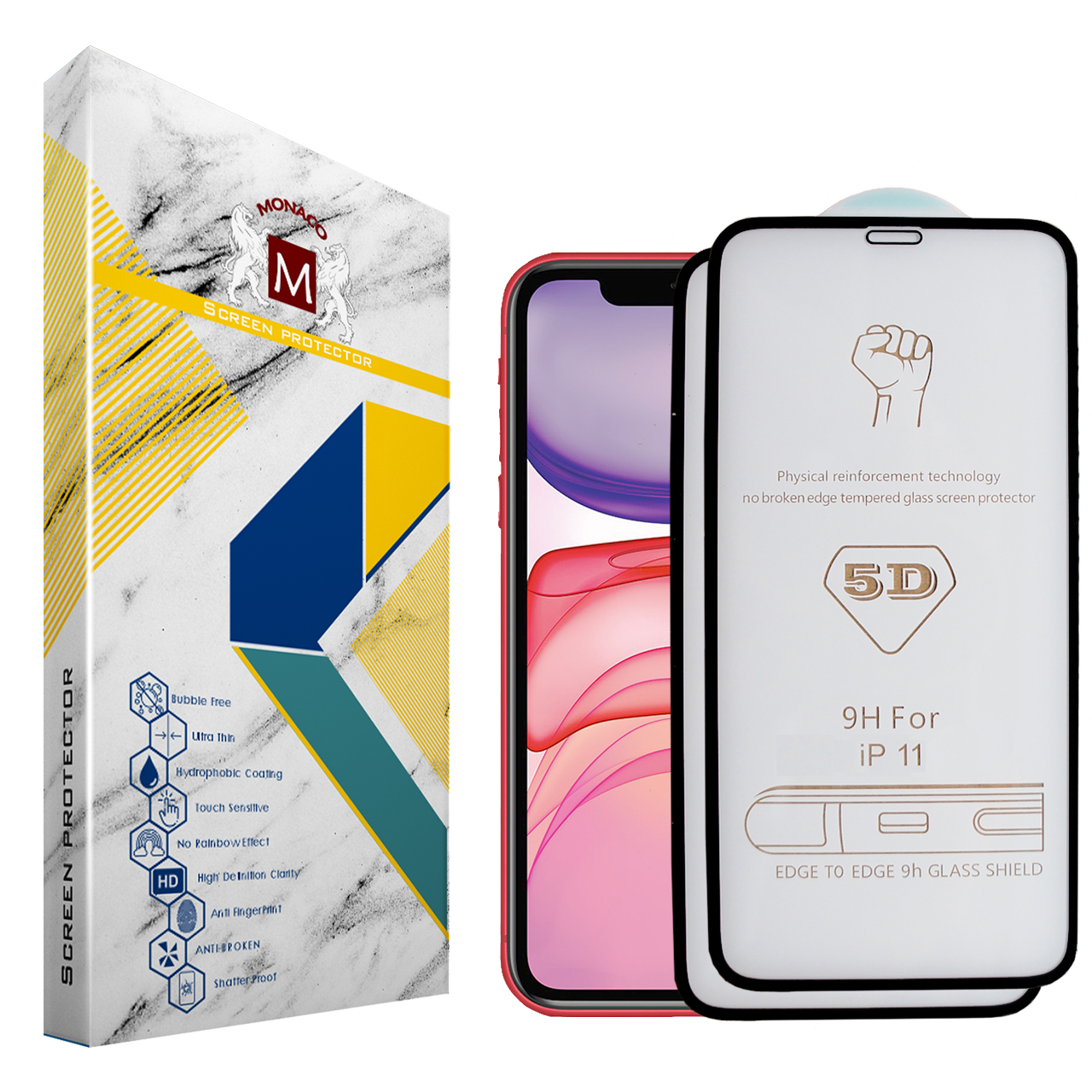 محافظ صفحه نمایش موناکو مدل 5Di9 مناسب برای گوشی موبایل اپل iPhone 11 بسته دو عددی
