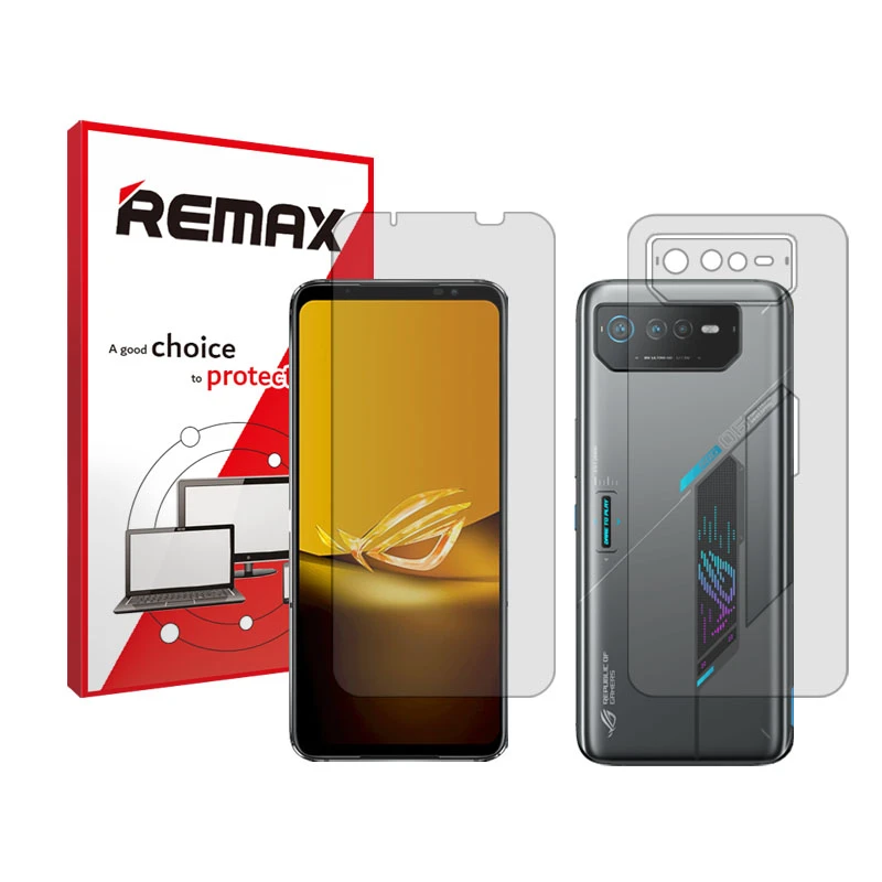 محافظ صفحه نمایش شفاف ریمکس مدل Resistant مناسب برای گوشی موبایل ایسوس ROG Phone 6D به همراه محافظ پشت گوشی