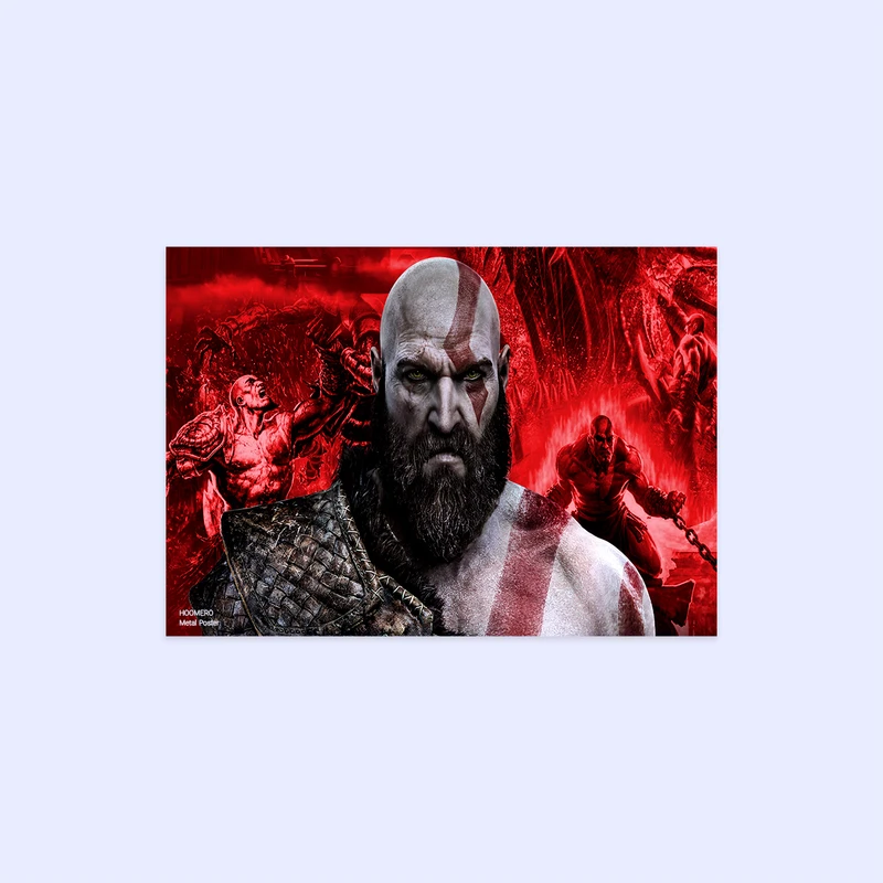 پوستر هومرو مدل فلزی طرح God of War کد PS493