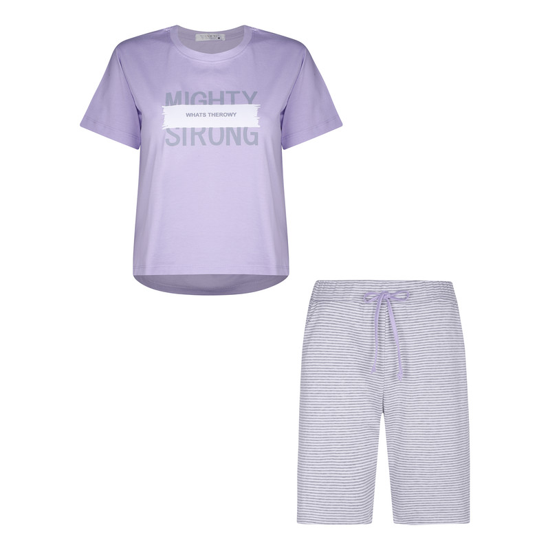 ست تی شرت و شلوارک زنانه لوینت  مدل پاستیلی